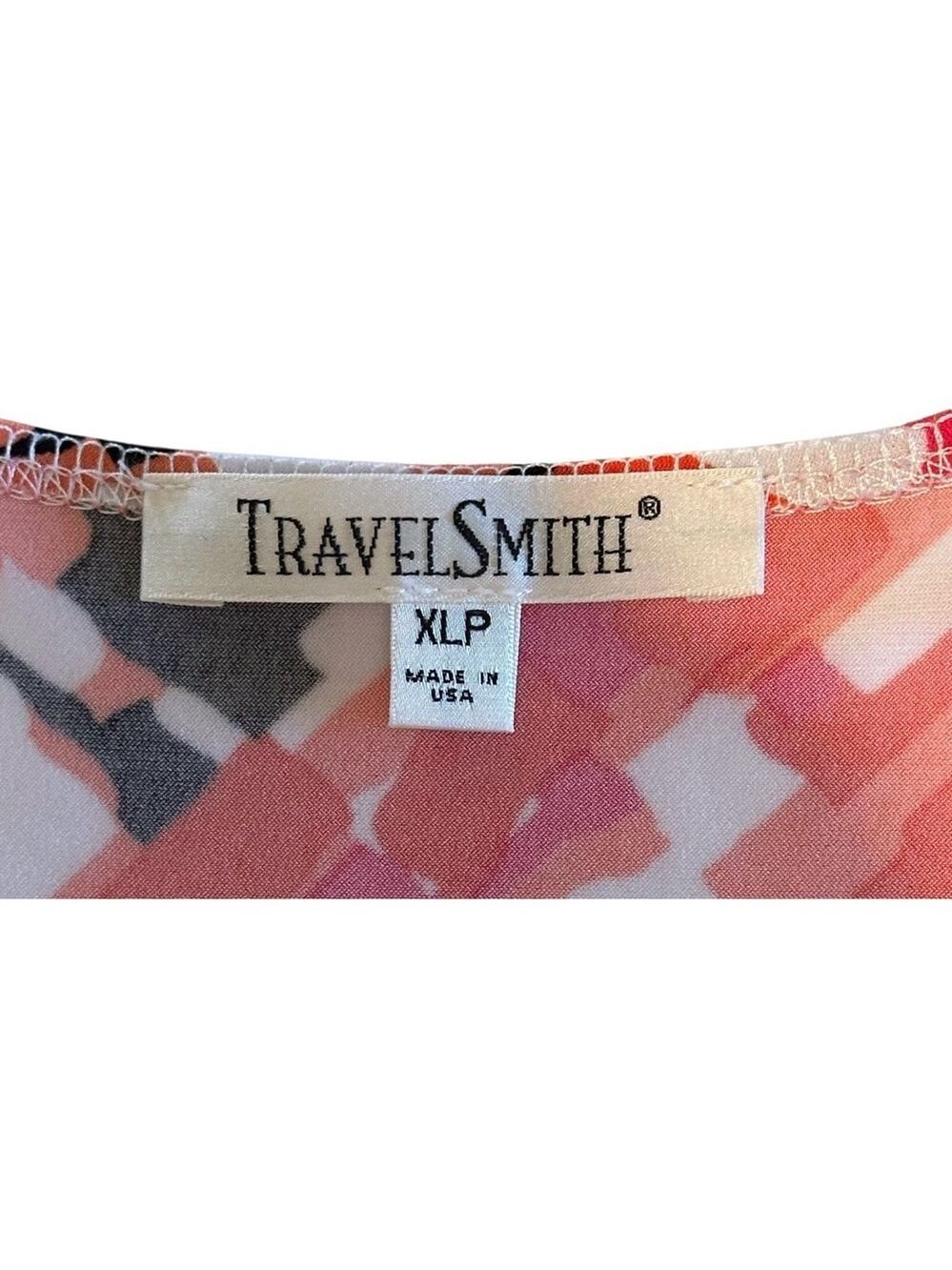 Travel Smith Surplice Bodice Sleeveless Shift Dress Womens XLP PETITE Geometric - Picture 8 of 17
